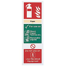 Non Photoluminescent Foam Extinguisher Sign 300 x 100mm