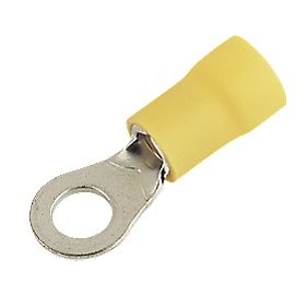 Insulated Yellow 5mm Ring Crimp 100 Pack