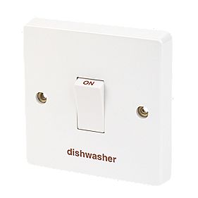 Crabtree Capital 20A 1-Gang DP Dishwasher Switch White