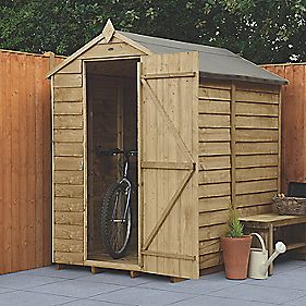 forest 4' x 6' nominal apex overlap timber shed with