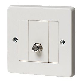 Crabtree Capital F-Type Satellite Socket White with Colour-Matched Inserts