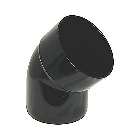 FloPlast  Push-Fit 135\u00B0 Double Socket Bottom Offset Bend Black 110mm