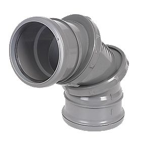 FloPlast  Push-Fit 0-90\u00B0 Double Socket Adjustable Bend Grey 110mm