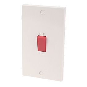 45A 2-Gang DP Cooker Switch White