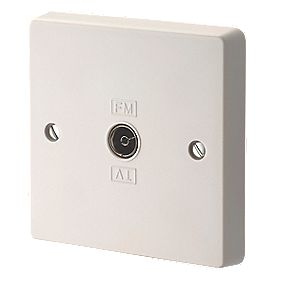 Crabtree Capital Coaxial TV \/ FM Socket White