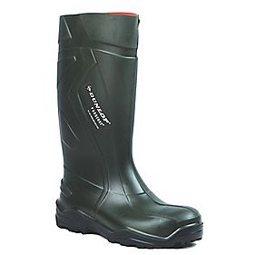 PUROFORT FULL SAFETY GREEN WELLY WELLINGTON BOOT WELLIES SIZES 4-13 