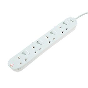 Masterplug 13A 4-Gang Switched  Extension Lead 2m