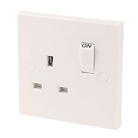 13A 1-Gang DP Switched Plug Socket White