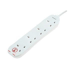 Masterplug 13A 4-Gang Unswitched Surge-Protected Extension Lead 2m