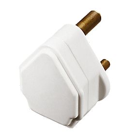 British General  5A Unfused Round Pin Plug White