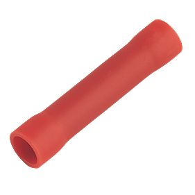 Insulated Red 0.5-1.5mm\u00B2 Crimp Butt 100 Pack