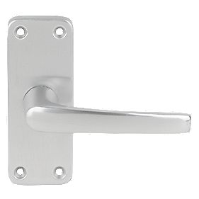 Contract Fire Rated Latch Lever Latch Door Handle Pair Satin Anodised Aluminium
