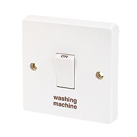 Crabtree Capital 20A 1-Gang DP Washing Machine Switch White