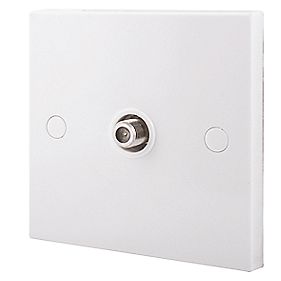 British General 900 Series F-Type Satellite Socket White with Colour-Matched Inserts
