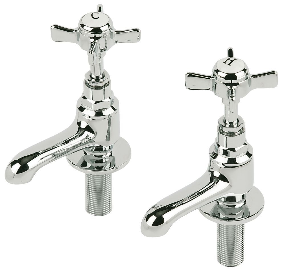 Swirl Edwardian Basin Pillar Taps Screwfix