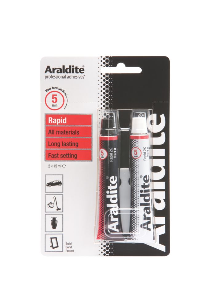 Araldite 2Part Epoxy Adhesive Tubes Opaque 2 x 15ml Screwfix