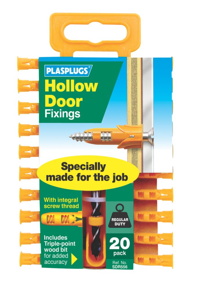 Plasplugs Hollow Door Fixings 6 x 23mm 20 Pack Screwfix