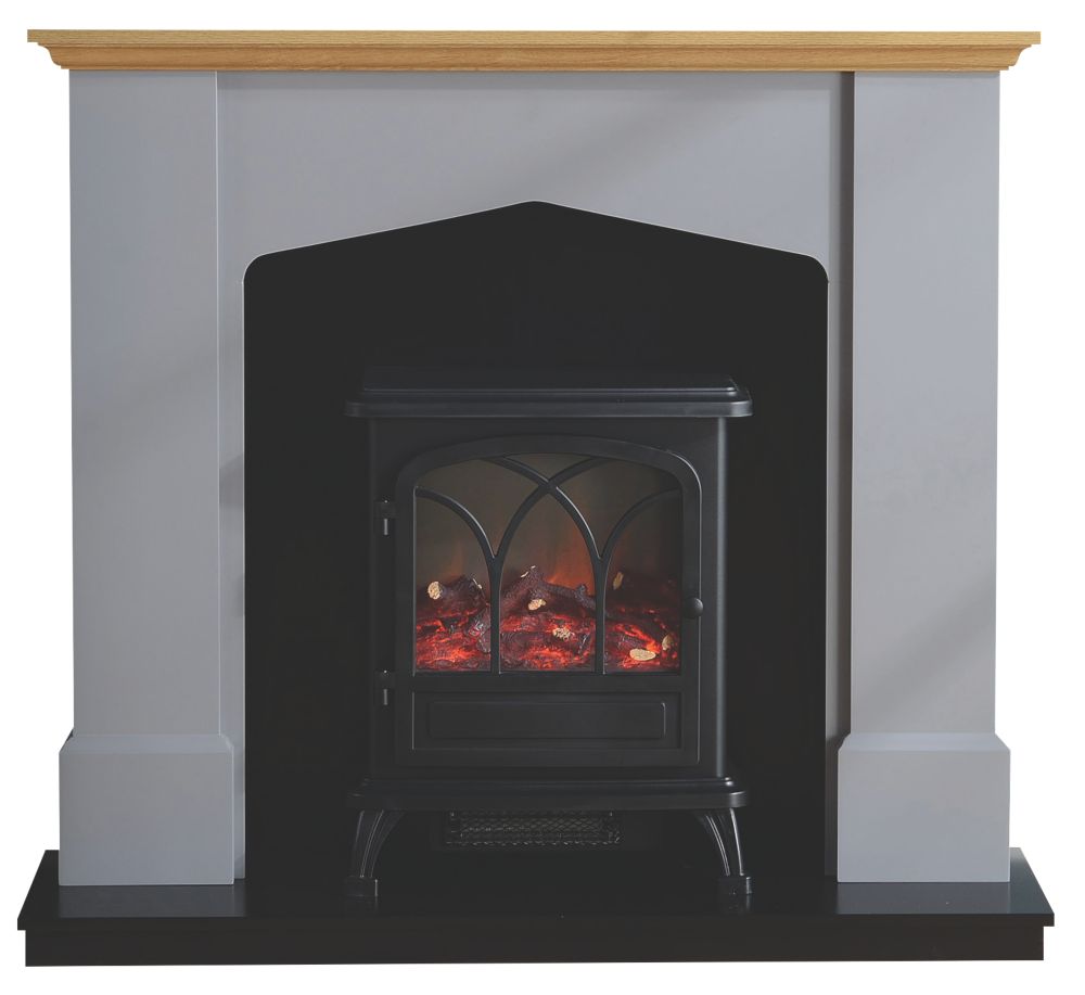 Focal Point Hurst Electric Stove Suite Grey PaintedEffect 1120 x 350 x