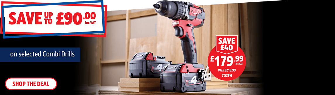 Save up to £90 Inc VAT on selected Combi Drills