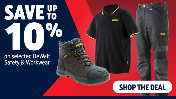 Save up to 10% on selected DeWalt Safety & Workwear