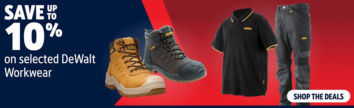 Save up to 10% on selected DeWalt Workwear