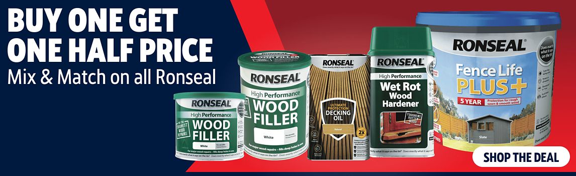 Buy One Get One Half Price on all Ronseal Mix & Match