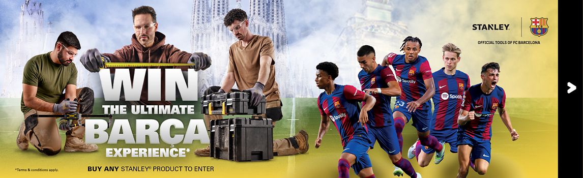 Buy any Stanley product for the change to win the ultimate Barca Experience *T&Cs Apply