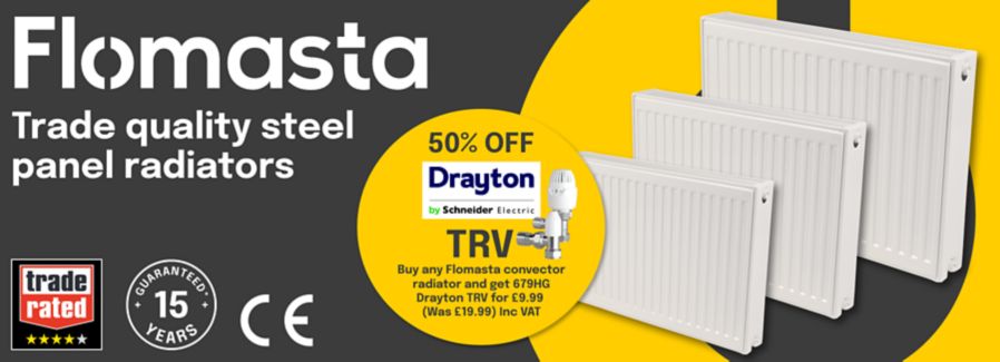 Buy any Flomasta convector radiator and get 679HG Drayton TRV for £9.99 Inc VAT
