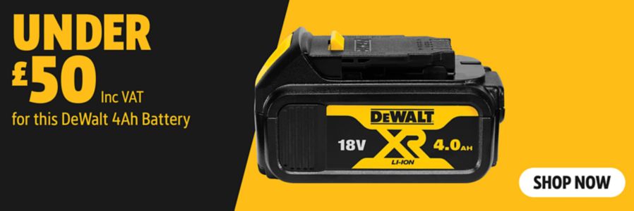 DeWalt 4Ah Battery Under £50 Inc VAT - shop now