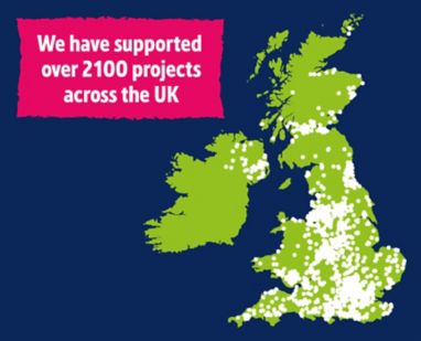 We have supported over 2100 projects across the UK