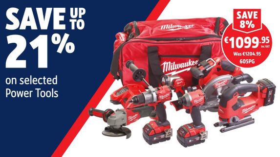 Save up to 21% on selected Power Tools