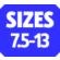 Size 7.5-13