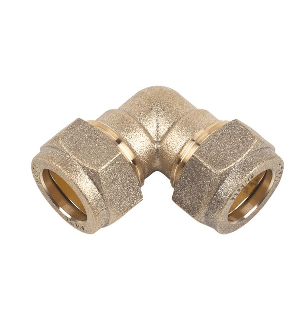 1/2 Inch OD Compression Elbow 90 Degree Brass Fitting For Copper Tube – Water Oil Gas – FP065-8