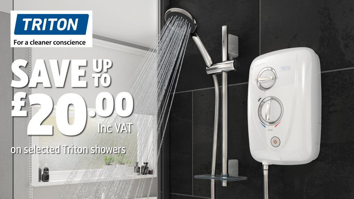 Save up to £20 Inc VAT on selected Triton Showers