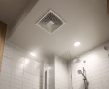 bathroom ventilation fan in modern apartment interior design with air system setup