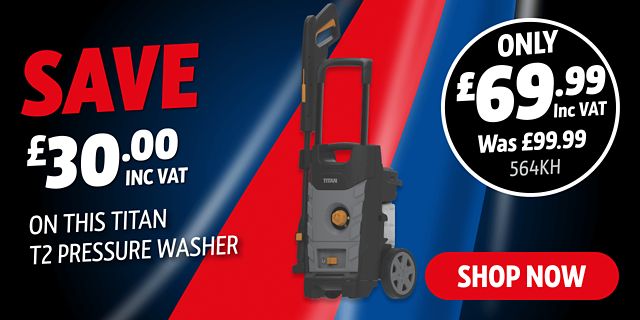 Titan TTB1300PRW 100bar Electric High Pressure Washer 1.3kW 230V - Screwfix