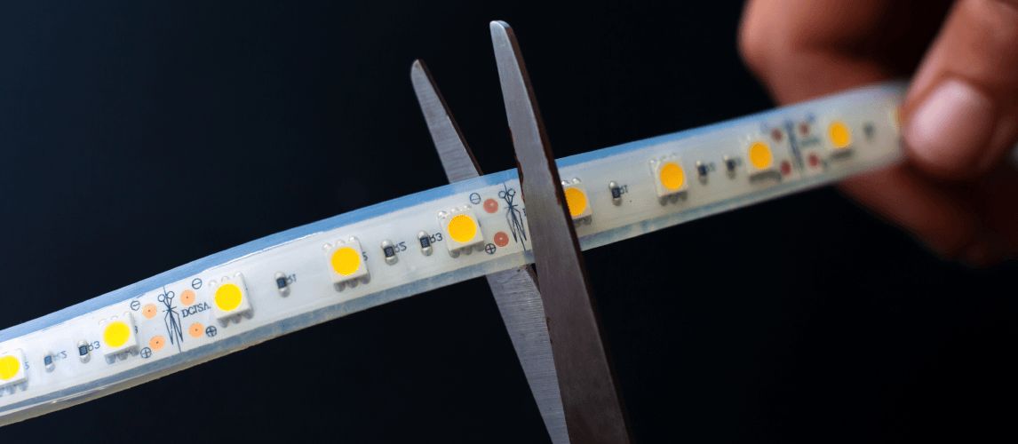 Learn how to cut LED strip lights safely without damaging the circuit. This  guide covers where to cut, how to reconnect strips, and the tools you need.