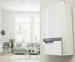 Combi boiler on a wall