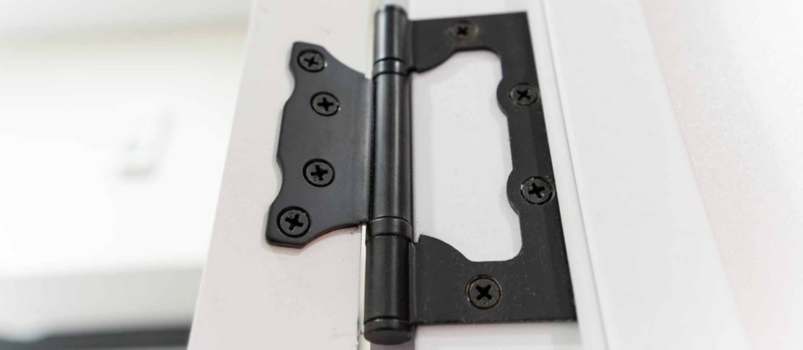 black composite door hinge