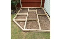 wooden decking frame