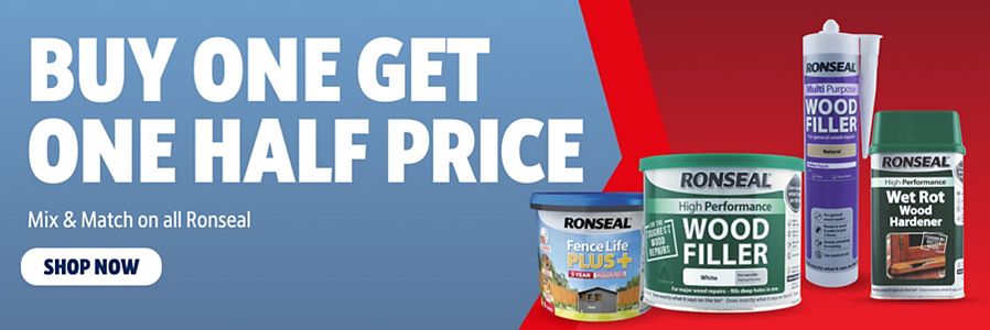 Buy One Get One Half Price, Mix & Match on all Ronseal