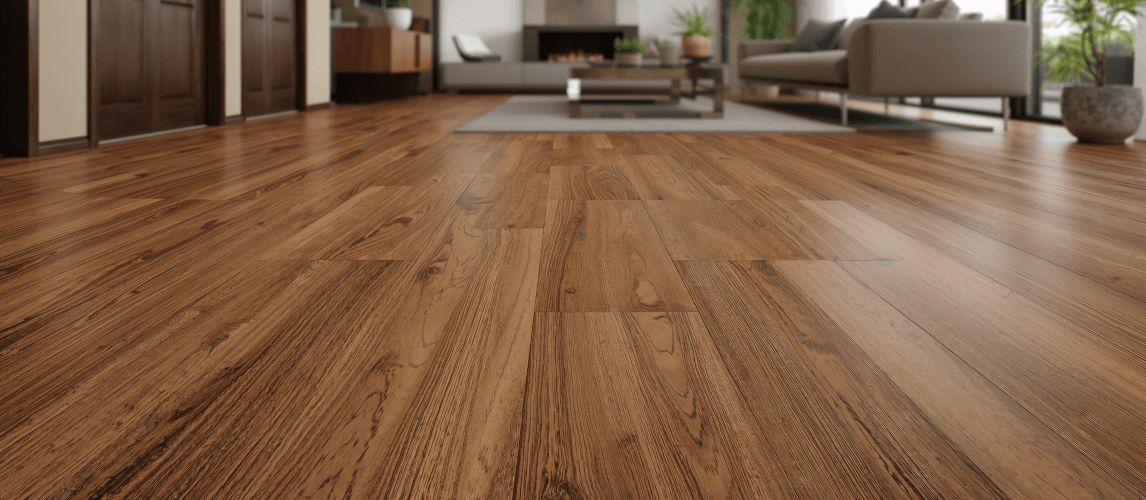 Stylish living room featuring engineered wood flooring and contemporary design.