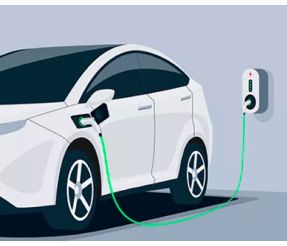 Electric car plugged in