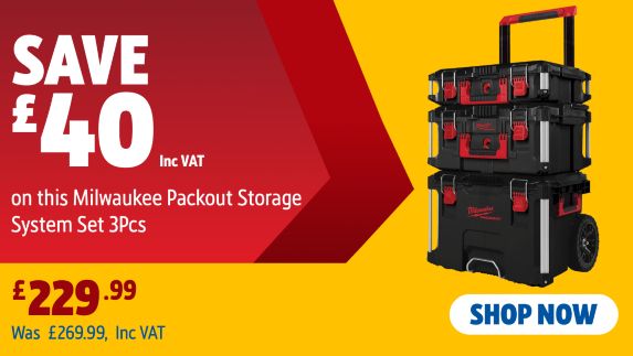 Save £40 Inc VAT on this Milwaukee Packout Storage System Set 3Pcs