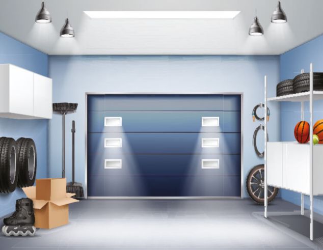 2 Rectangular Ceiling LED Car Garage Light- Blue