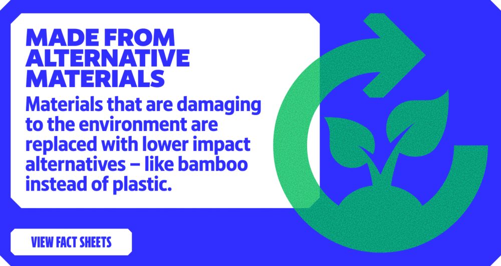 Made from alternative materials. View Fact Sheets