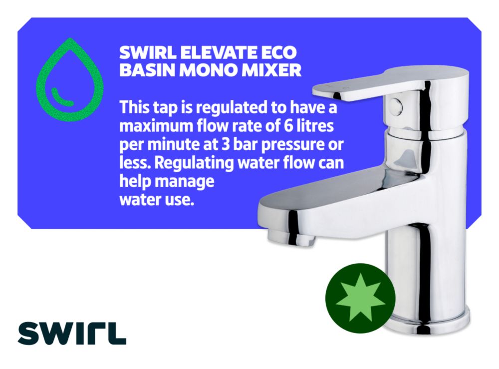 Swirl Elevate Eco Basin Mono Mixer