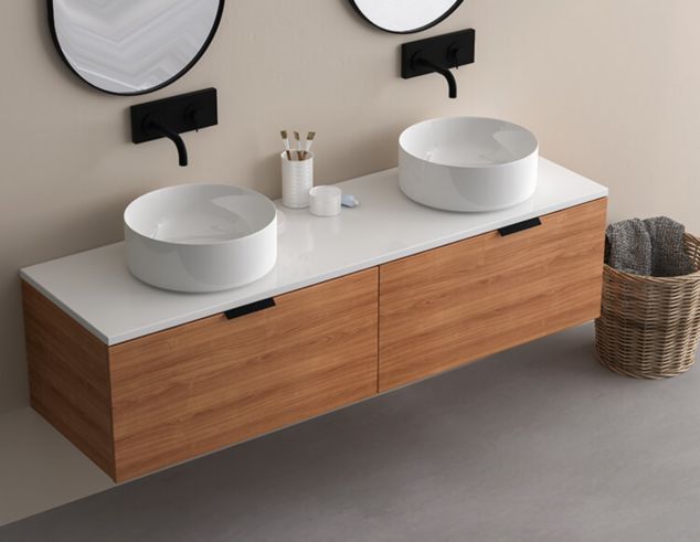 Ceramic Wooden Modular Kitchen Cabinets, Wash Basin Type: Pedestal