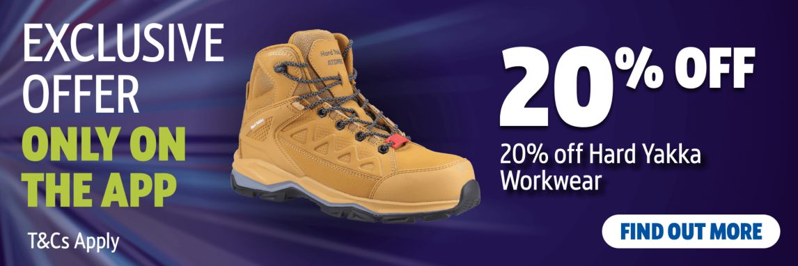 20% off Hard Yakka Workwear. Find Out More