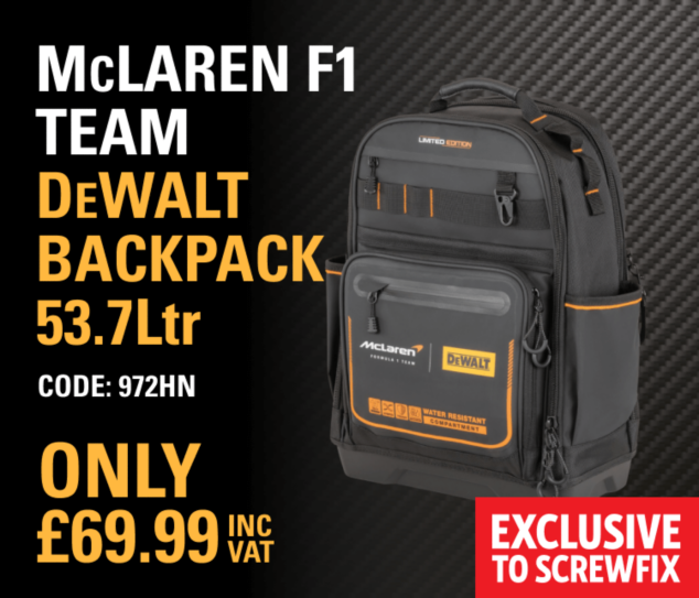 DeWalt McLaren F1 Team Backpack 53.7Ltr (972HN)